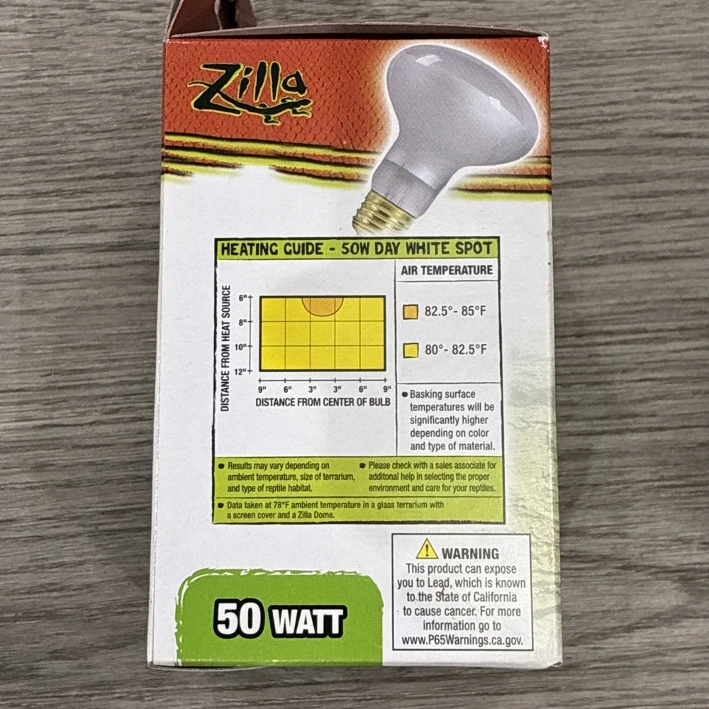 Zilla Day White Basking Spot Bulb 50W Reptile Terrarium Lamp Light